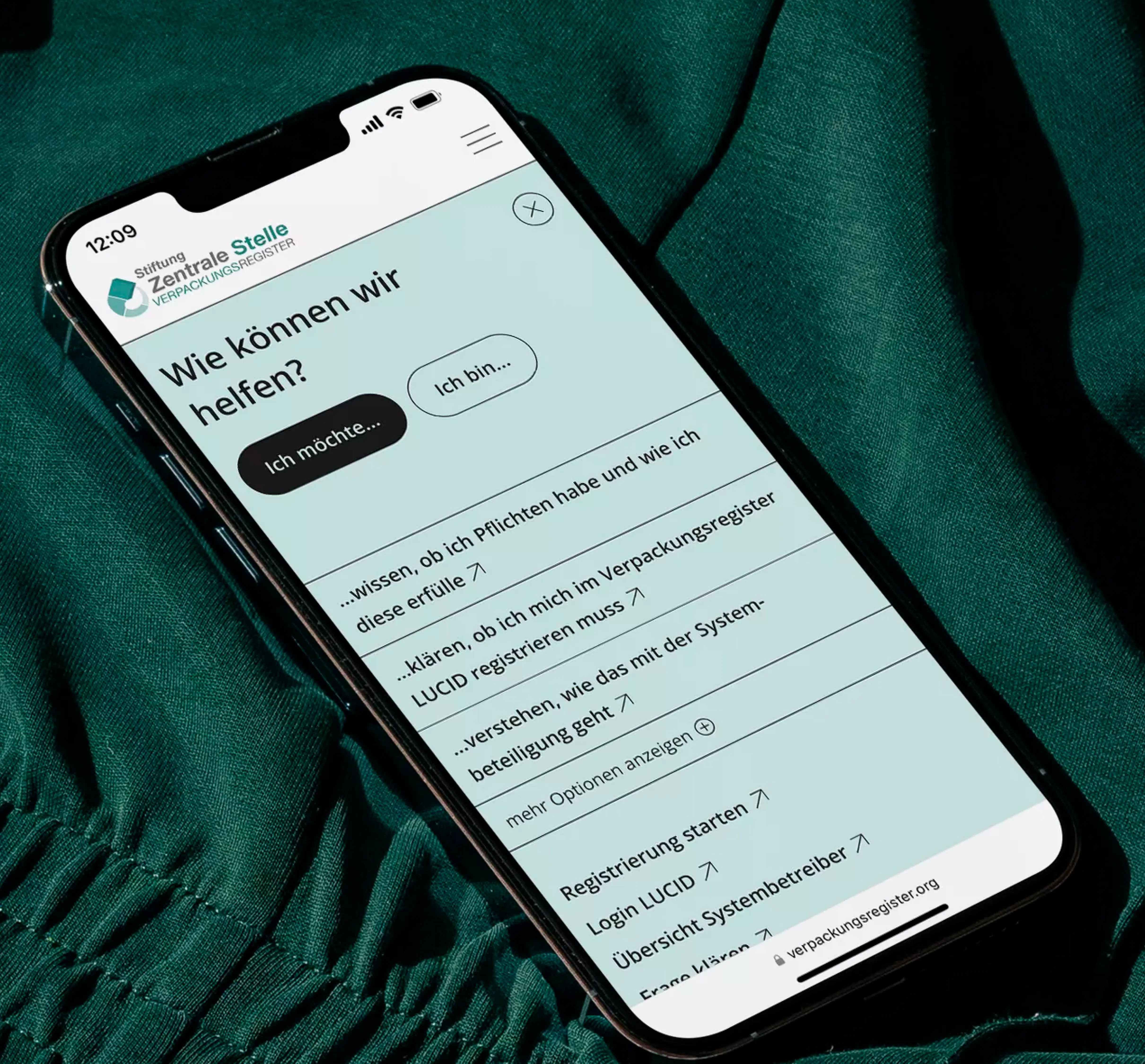 UX Design für Zentrale Stelle Verpackungsregister